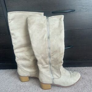 Stylish Beige Knee-High Boots
